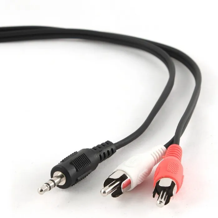 Cablu audio Cablexpert CCA-458-2.5M, 3.5mm 3-pin (M) - 2x RCA (M), 2,5m, Negru