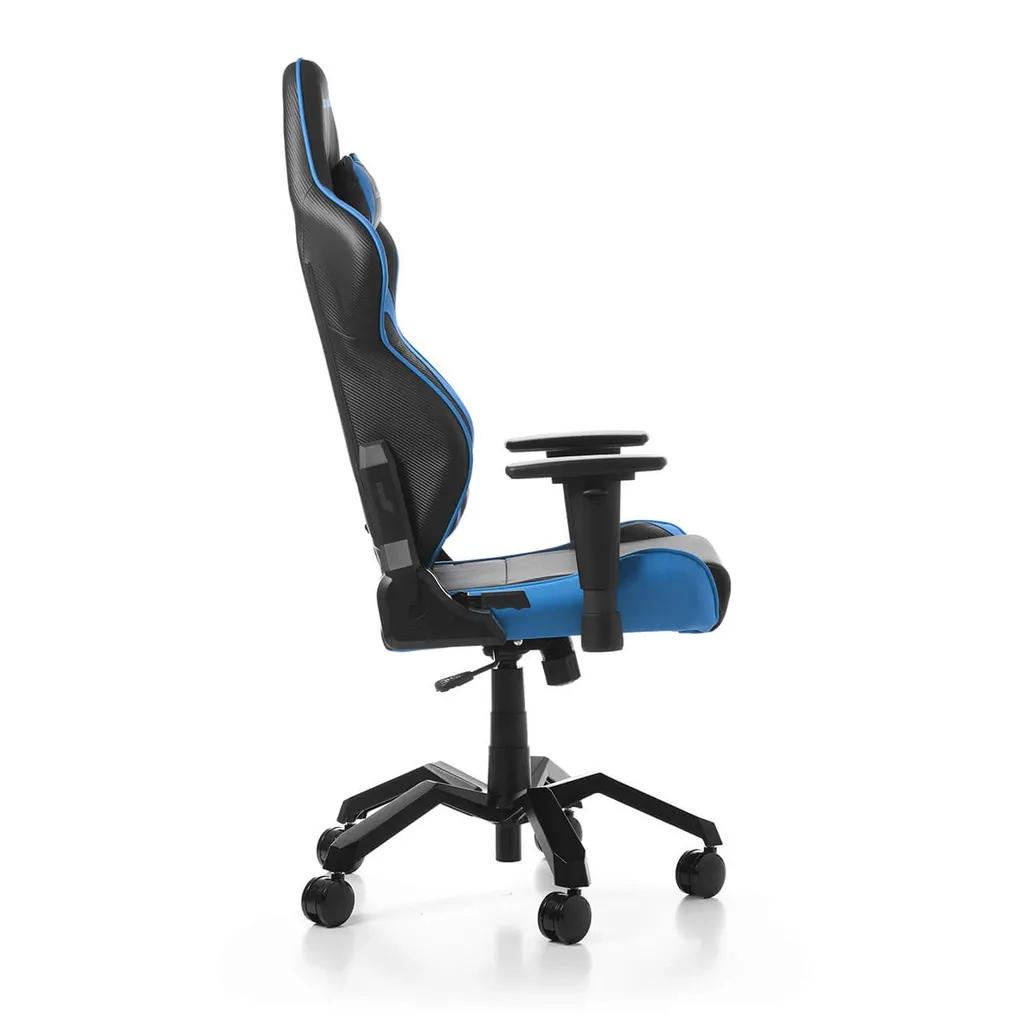 Scaun Gaming DXRacer Valkyrie, PU Piele, Negru/Albastru