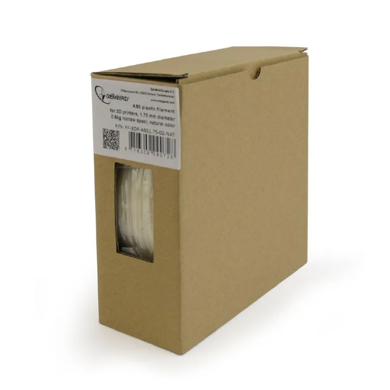 Filament pentru imprimantă 3D Gembird 3DP-ABS1.75-02-NAT, ABS, Transparent , 1.75 mm, 0,6kg