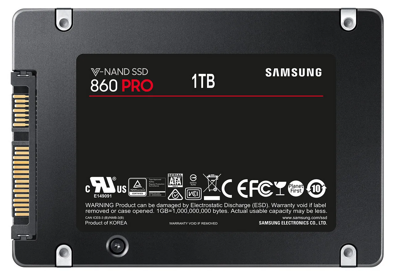 Накопитель SSD Samsung 860 PRO  MZ-76P1T0, 1000Гб, MZ-76P1T0BW