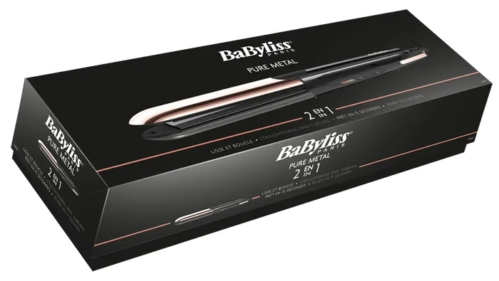 Выпрямитель для волос BaByliss 2 in 1 Pure Metal ST481E, Черный | Золотистый