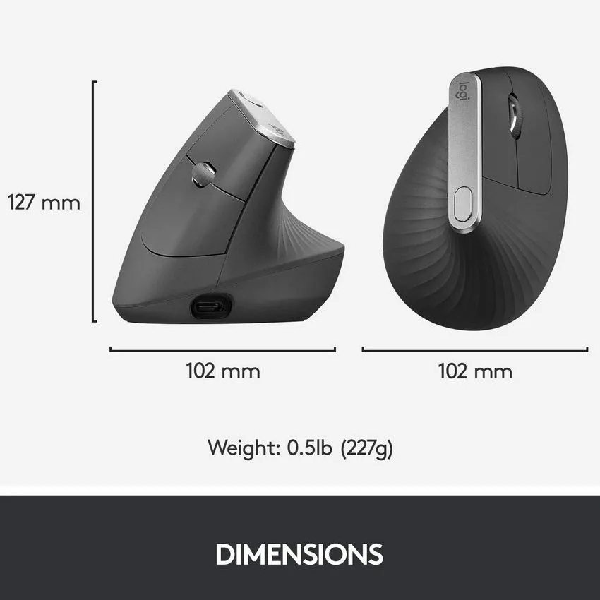 Беcпроводная мышь Logitech MX Vertical, Чёрный