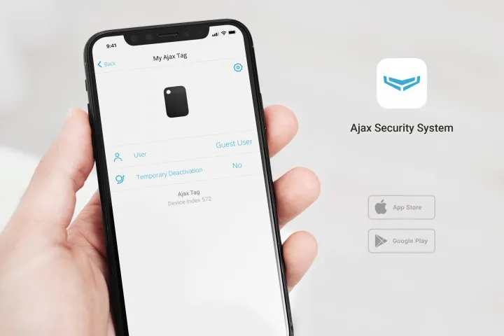 Защищенный бесконтактный брелок Ajax Tag, Чёрный
