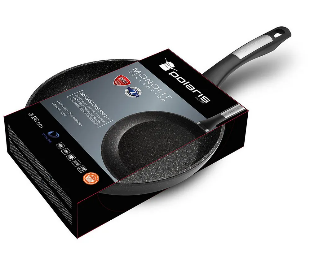 Tigaie Polaris Monolit-26F, 26cm, Negru