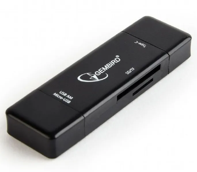 Type-C/MicroSD/USB2.0 Card Reader SD, microSD,  Gembird 