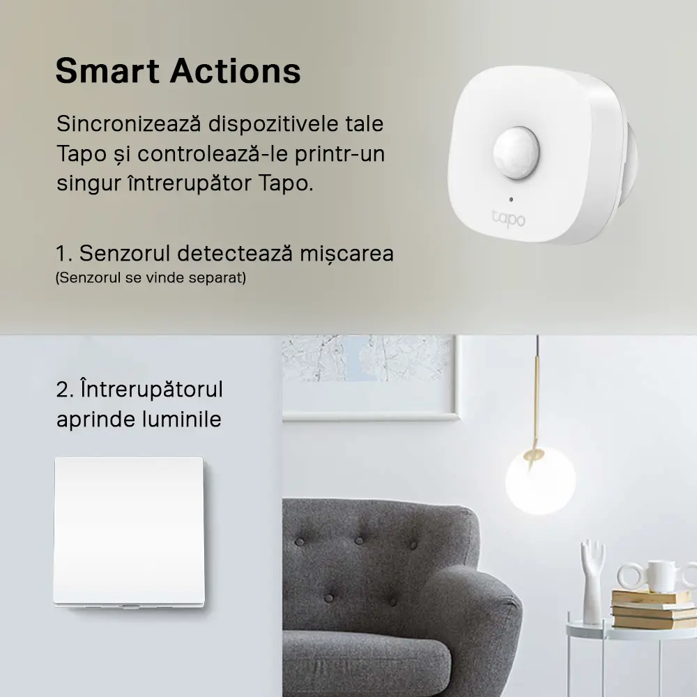 Comutator inteligent de lumină TP-LINK Tapo S210, Alb