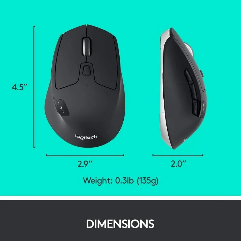 Беcпроводная мышь Logitech M720, Чёрный