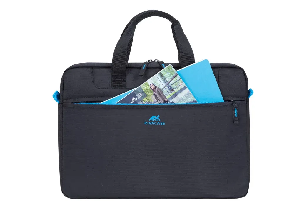 Geantă pentru Laptop RivaCase Regent, 15.6", Poliester, Negru