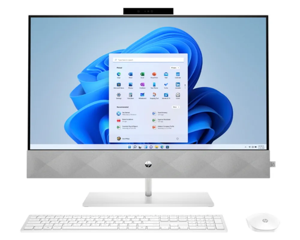 Computer All-in-One HP Pavilion 27, 27", Intel Core i5-11500T, 8GB/512GB, Windows 11 Home, Alb