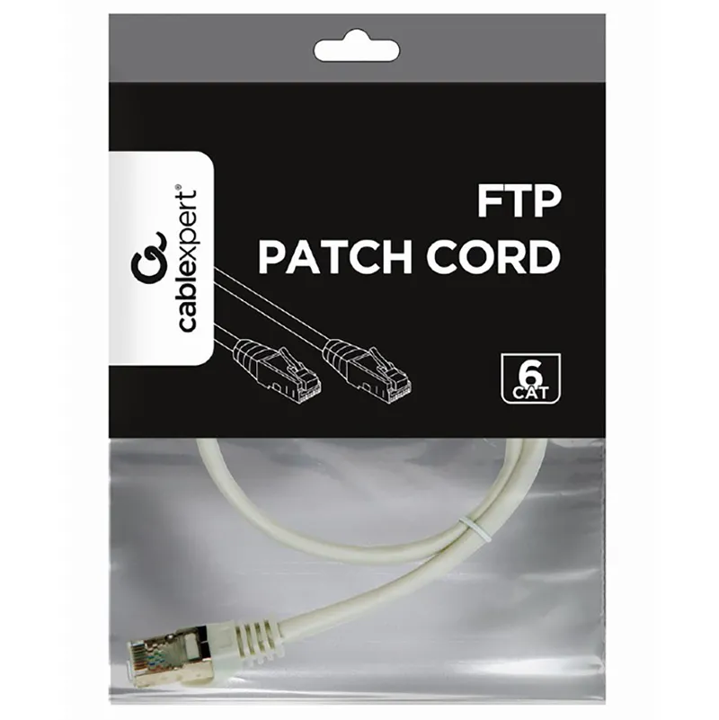 Patch cord Cablexpert PP6-0.5M, Cat6 FTP , 0,5m, Gri
