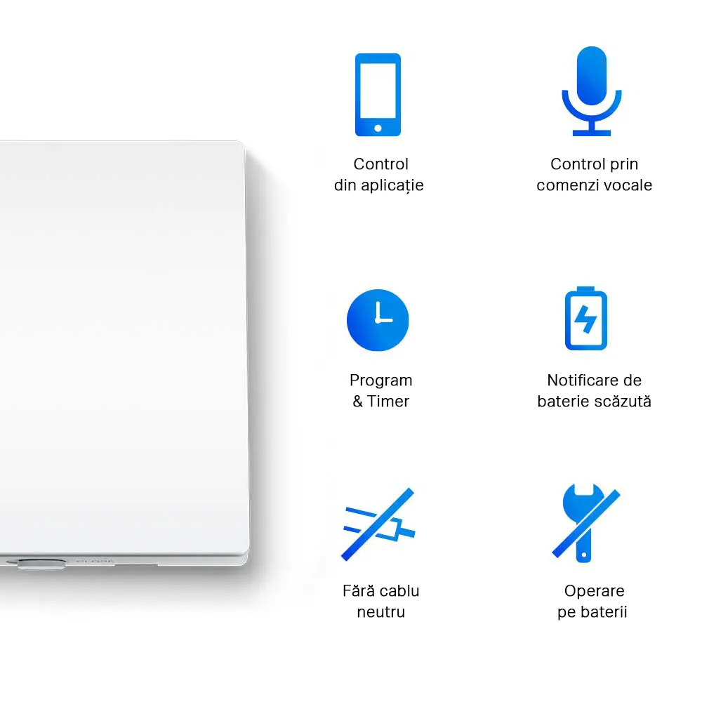 Comutator inteligent de lumină TP-LINK Tapo S210, Alb