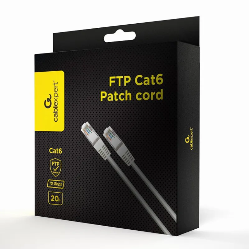 Patch cord Cablexpert PPB6-20M, Cat6 FTP , 20m, Alb