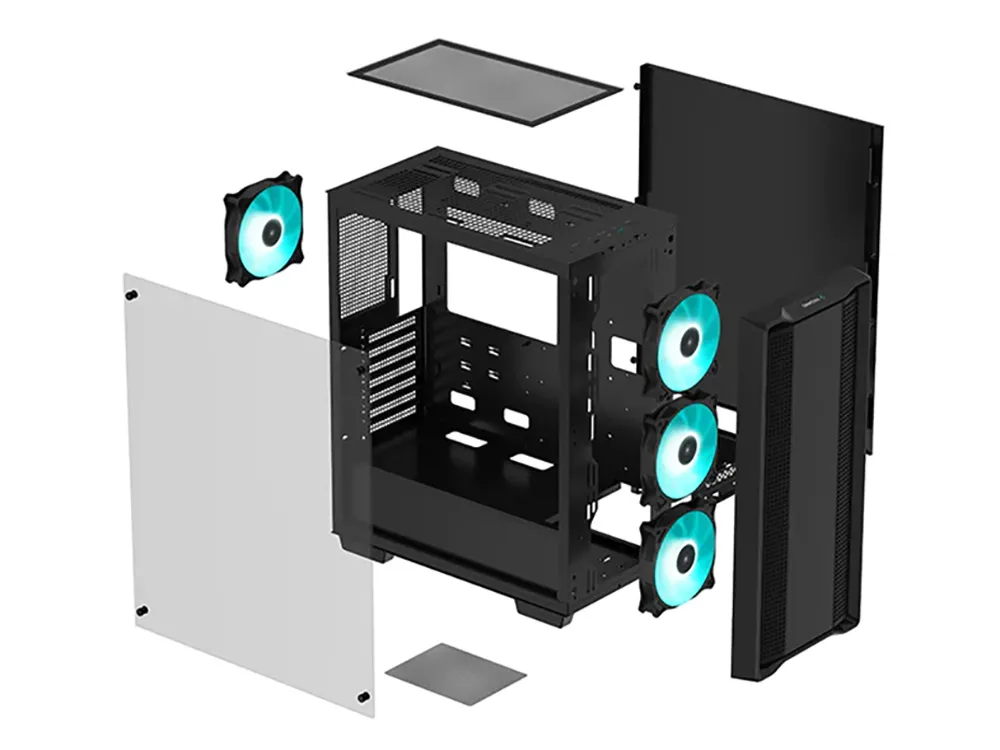 Carcasă PC Deepcool CC560, Midi-Tower, ATX PS2 , Negru