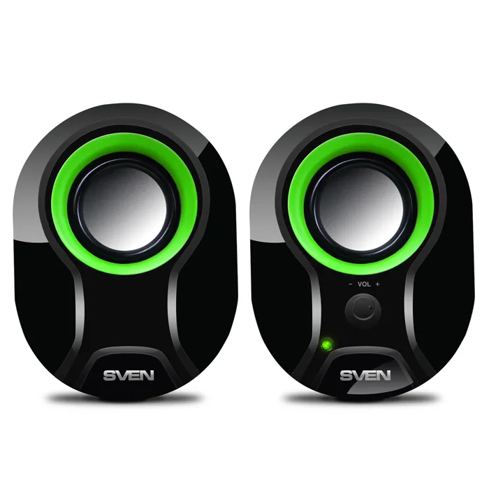 Boxe pentru calculator 2.0 SVEN "290", Negru/Verde