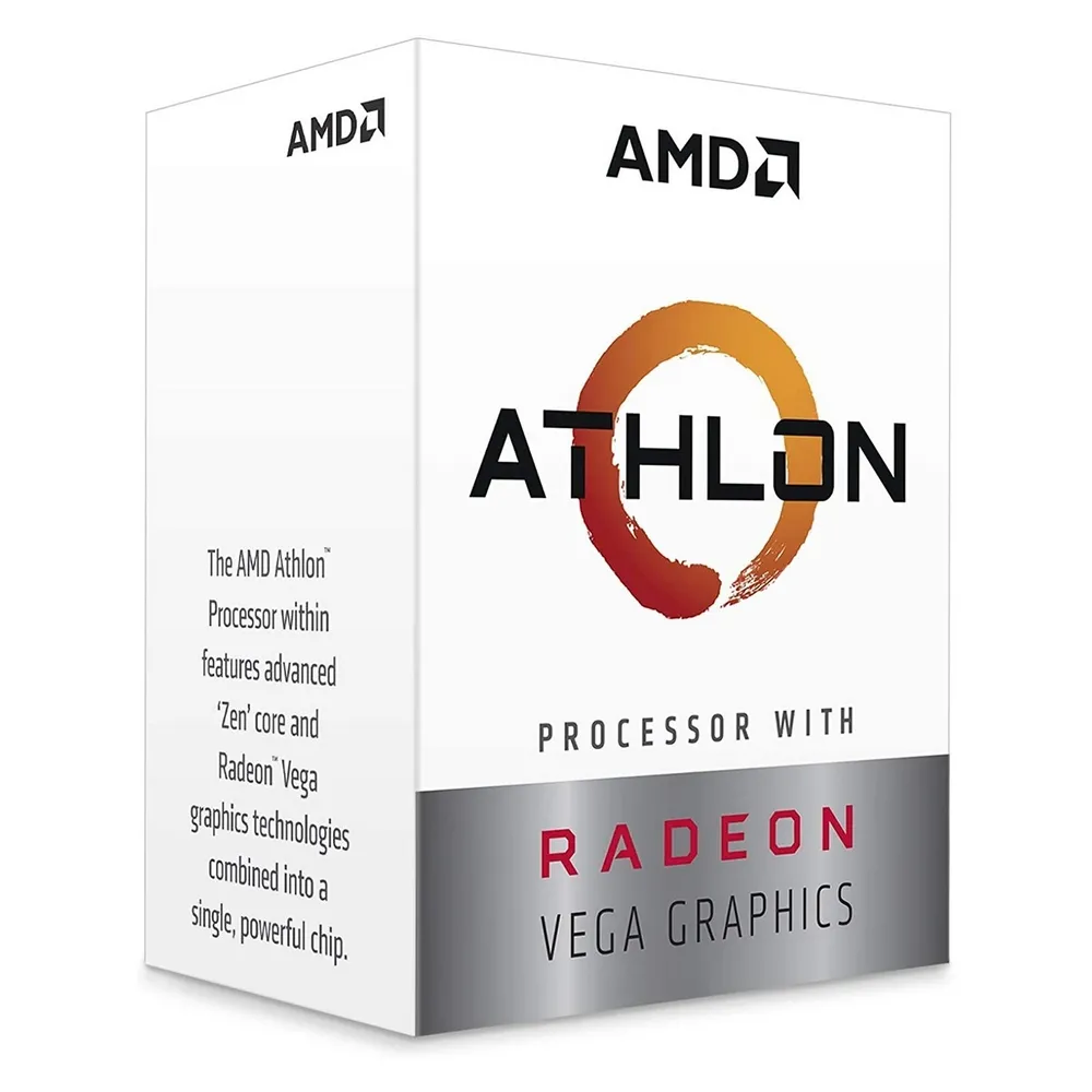 APU AMD Athlon 3000G (3.5GHz, 2C/4T, L2 1MB, L3 4MB, 14nm, Vega 3 Graphics, 35W), Socket AM4, Tray