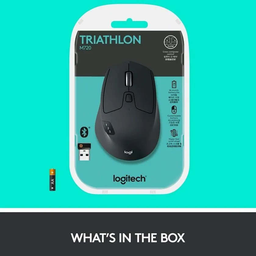 Беcпроводная мышь Logitech M720, Чёрный