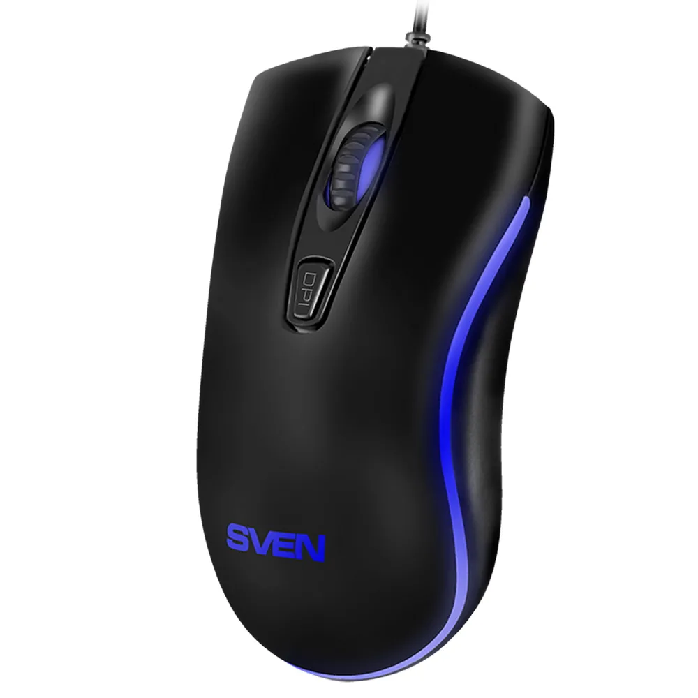 Mouse SVEN RX-530S Silent, Optical, 800-3200 dpi, 6 buttons, Ambidextrous, Black