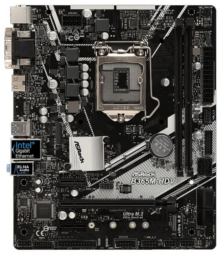 Материнская плата ASRock B365M-HDV, LGA1151, Intel B365, Micro-ATX