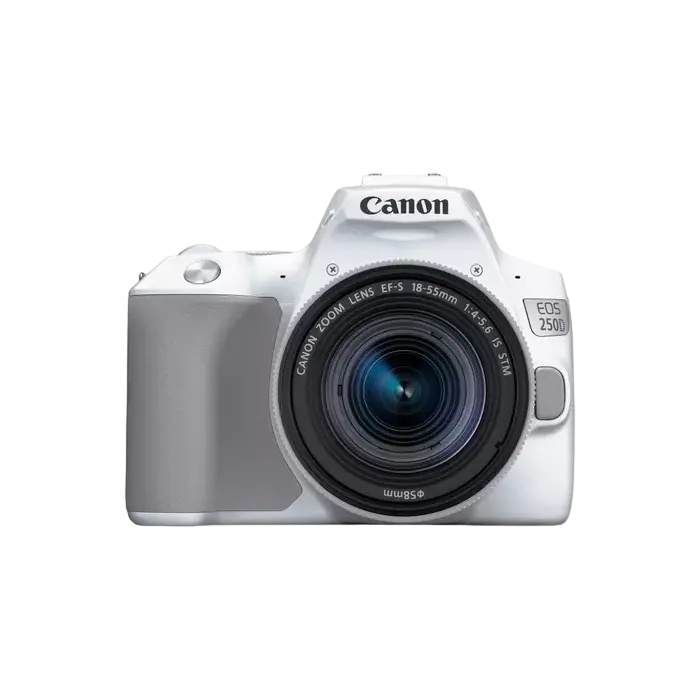 Aparat foto DSLR Canon EOS 250D + EF-S 18-55 IS, Alb