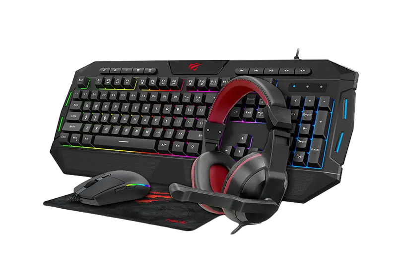 Set Tastatură + Mouse + Mouse Pad + Căști Havit KB501CM, Cu fir, Negru