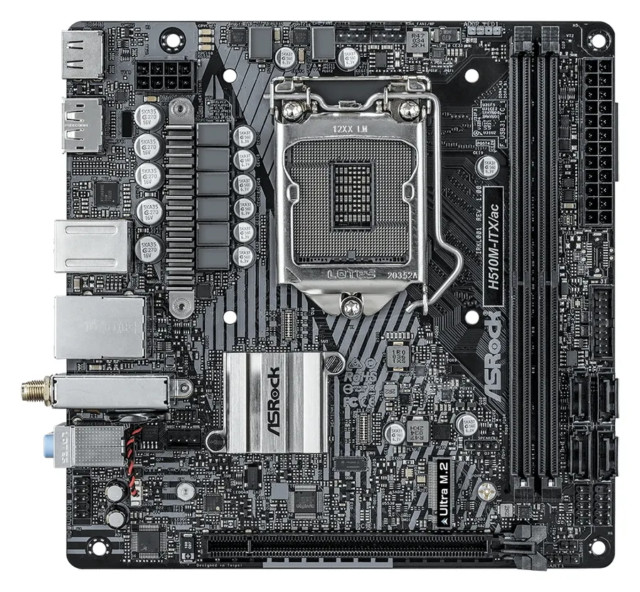 Материнская плата ASRock H510M-ITX/AC, LGA1200, Intel H510, Mini-ITX