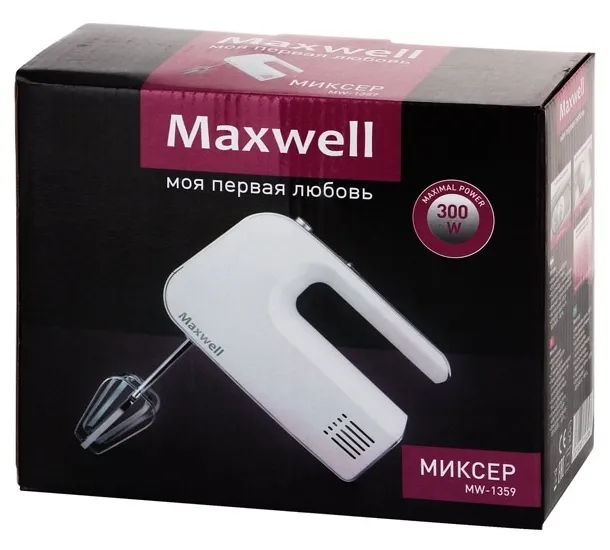 Миксер ручной Maxwell MW-1359, Белый
