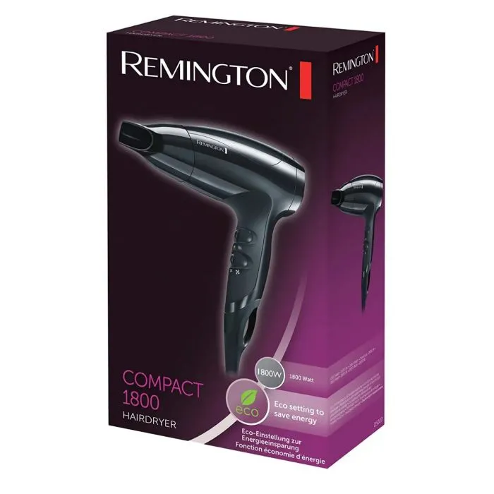 Компактный фен Remington Compact D5000, 1800 Вт, Чёрный