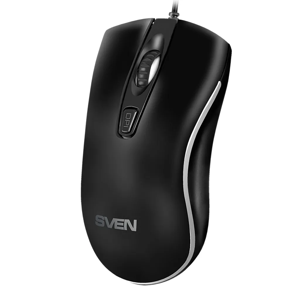 Mouse SVEN RX-530S Silent, Optical, 800-3200 dpi, 6 buttons, Ambidextrous, Black