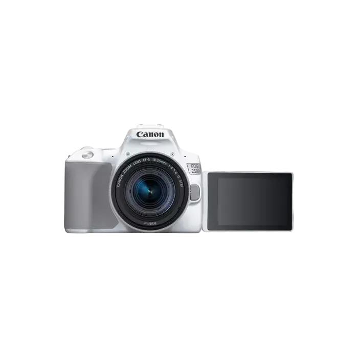 Aparat foto DSLR Canon EOS 250D + EF-S 18-55 IS, Alb