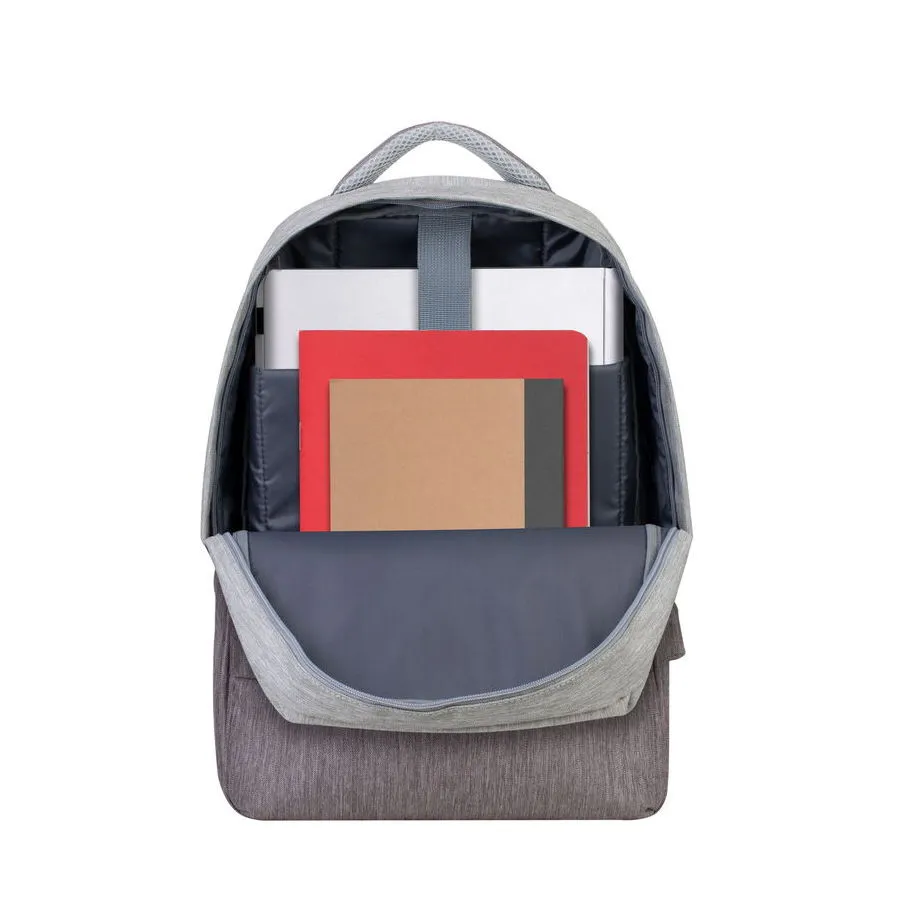 Rucsac pentru Laptop RivaCase Prater, 15.6", Poliester, Gri/Moca