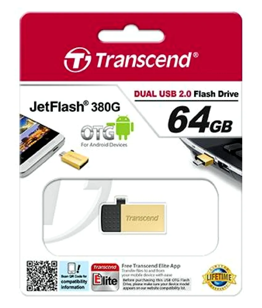 USB Flash накопитель Transcend JetFlash 380, 64Гб, Золотой