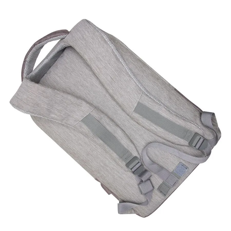 Rucsac pentru Laptop RivaCase Prater, 15.6", Poliester, Gri/Moca