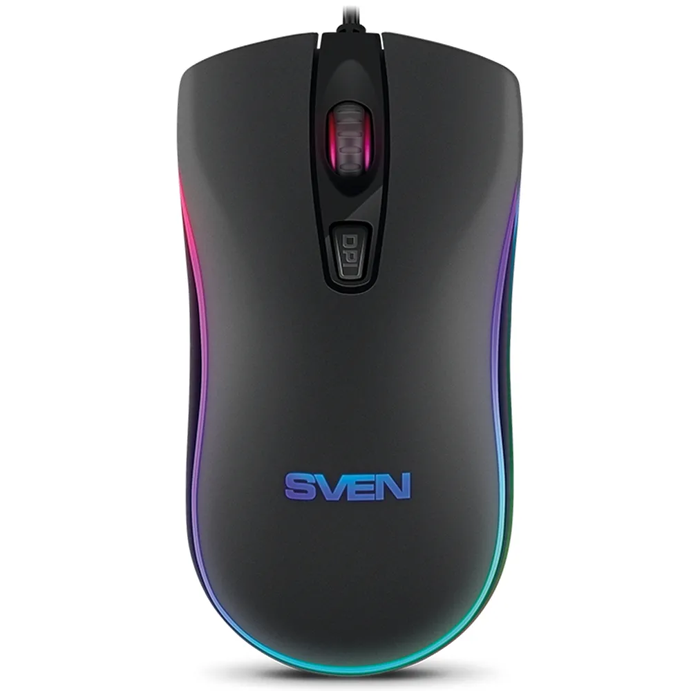 Mouse SVEN RX-530S Silent, Optical, 800-3200 dpi, 6 buttons, Ambidextrous, Black
