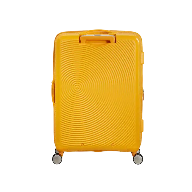 Valiza American Turister SOUNDBOX pe 4 roti 67/24 TSA EXP galben auriu