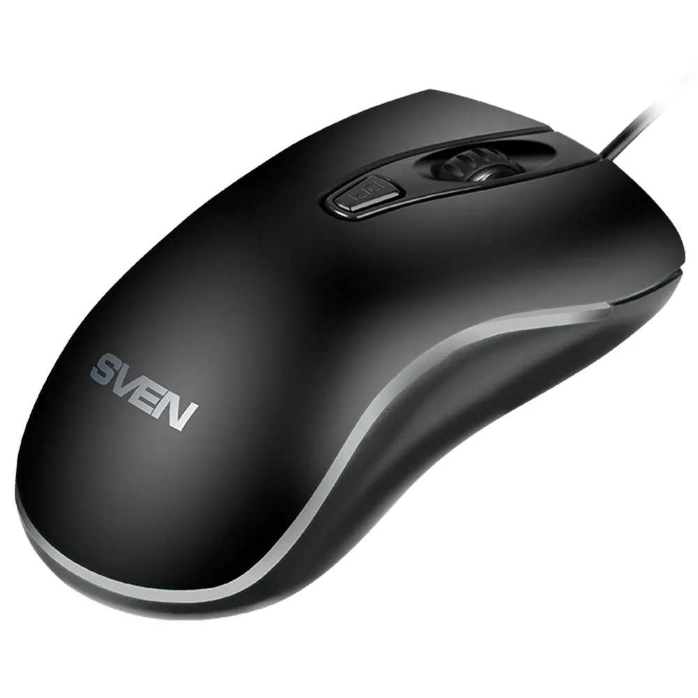 Mouse SVEN RX-530S Silent, Optical, 800-3200 dpi, 6 buttons, Ambidextrous, Black