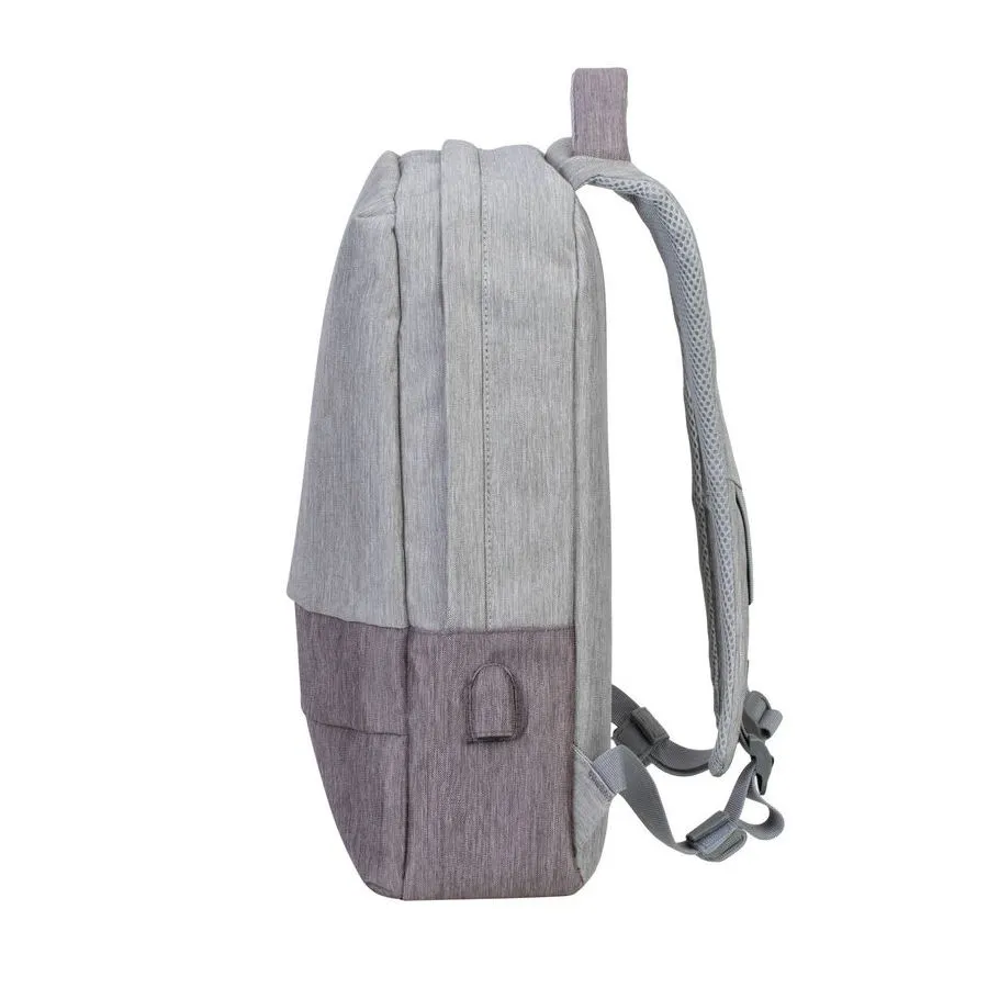 Rucsac pentru Laptop RivaCase Prater, 15.6", Poliester, Gri/Moca