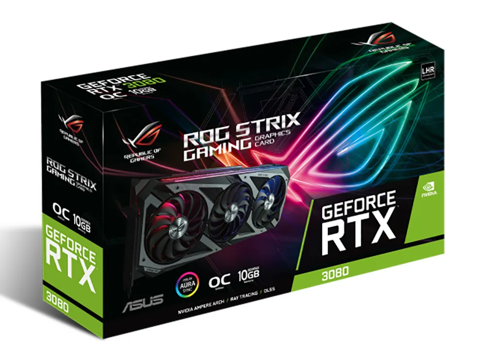 Placă Video ASUS ROG-STRIX-RTX3080-O10G-V2-GAMING, 10GB GDDR6X 320bit
