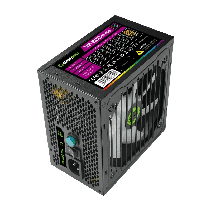 Sursă Alimentare PC Gamemax VP-800-RGB-M, 800W, ATX, Semi-modular