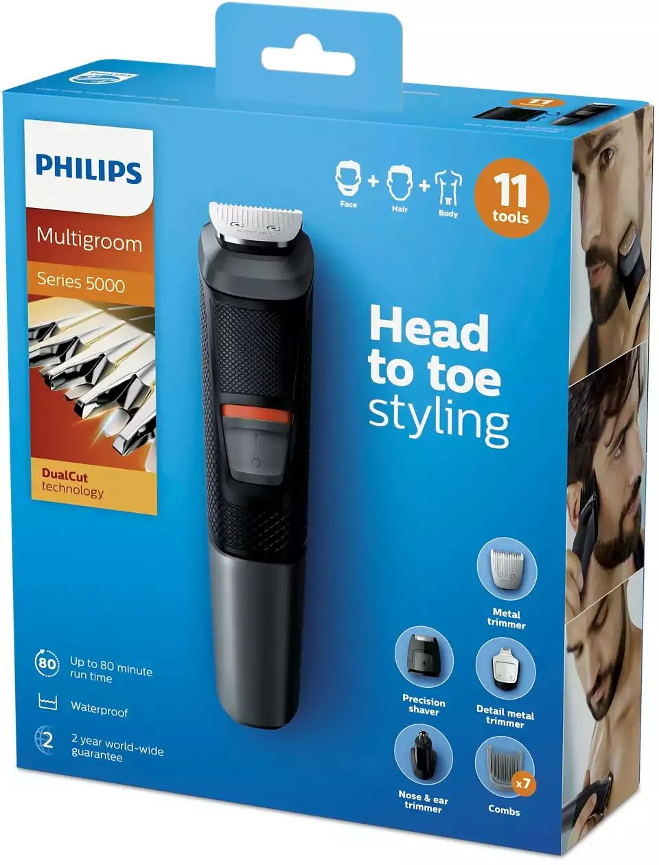 Trimmer pentru bărbați Philips Series 5000 MG5730/15, Negru