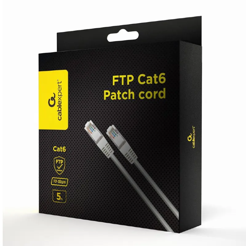Patch cord Cablexpert PPB6-5M, Cat6 FTP , 5m, Alb