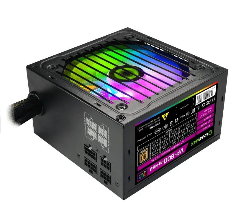 Sursă Alimentare PC Gamemax VP-800-RGB-M, 800W, ATX, Semi-modular