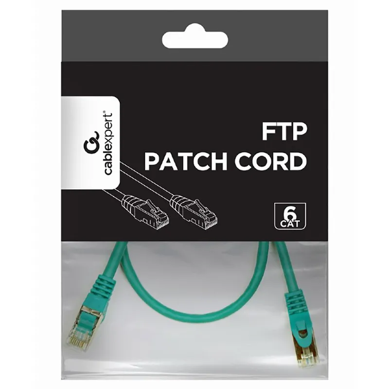 Patch cord Cablexpert PP6-0.5M/G, Cat6 FTP , 0,5m, Verde