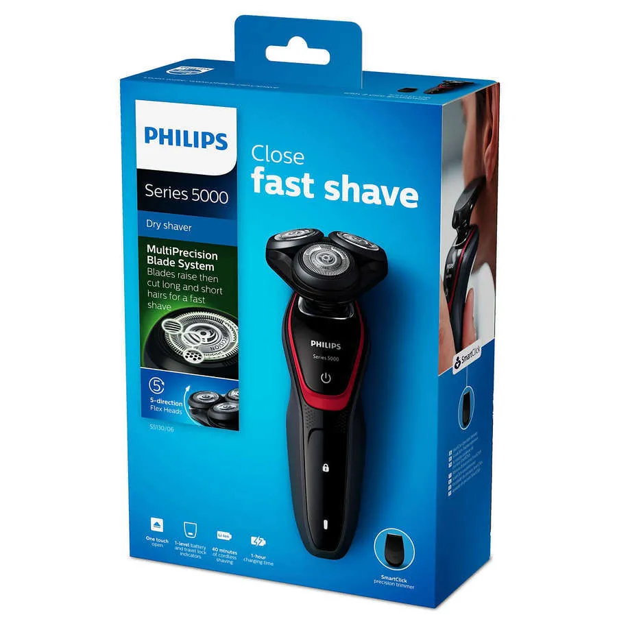 Aparat de ras electric PHILIPS Shaver series 5000 S5130/06, Negru / Roșu