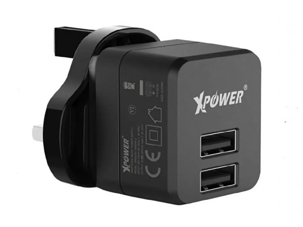 Зарядное устройство Xpower Charger + Type-C Cable, 2USB, 2.4A, Чёрный