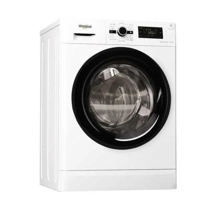 Mașină de spălat cu uscător Whirlpool FWDG97168B, 9, Alb