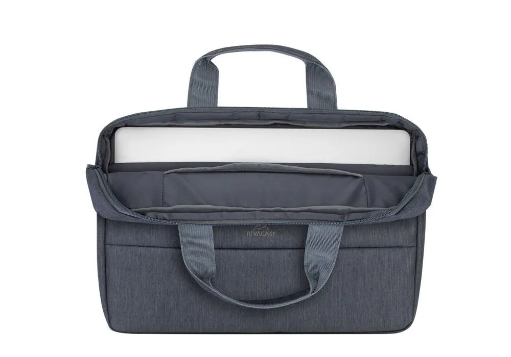 Geantă pentru Laptop RivaCase Prater, 14", Poliester, Gri închis