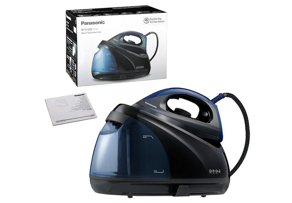 Утюг с парогенератором Panasonic NI-GT200ATW, 2400Вт, Черный/Синий