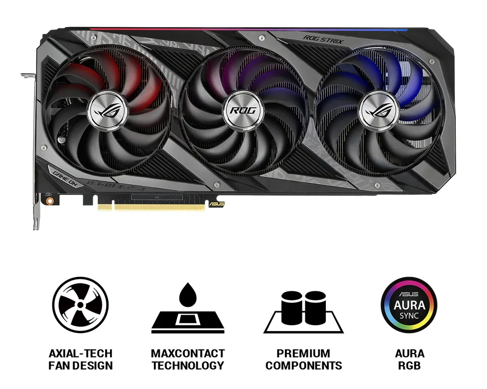 Placă Video ASUS ROG-STRIX-RTX3080-O10G-V2-GAMING, 10GB GDDR6X 320bit