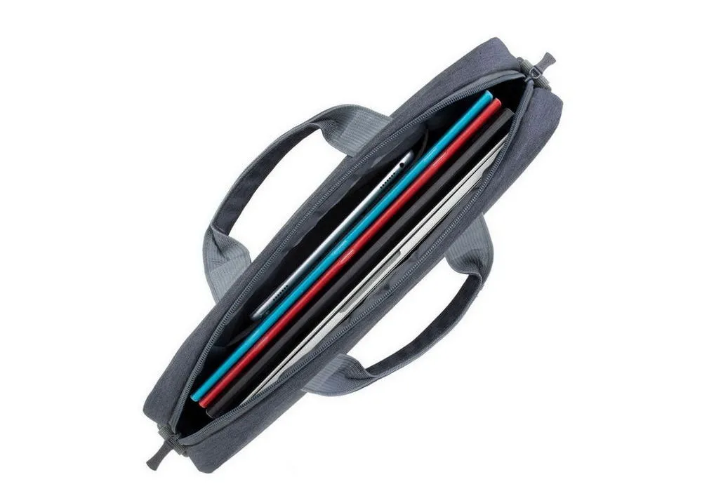 Geantă pentru Laptop RivaCase Prater, 14", Poliester, Gri închis
