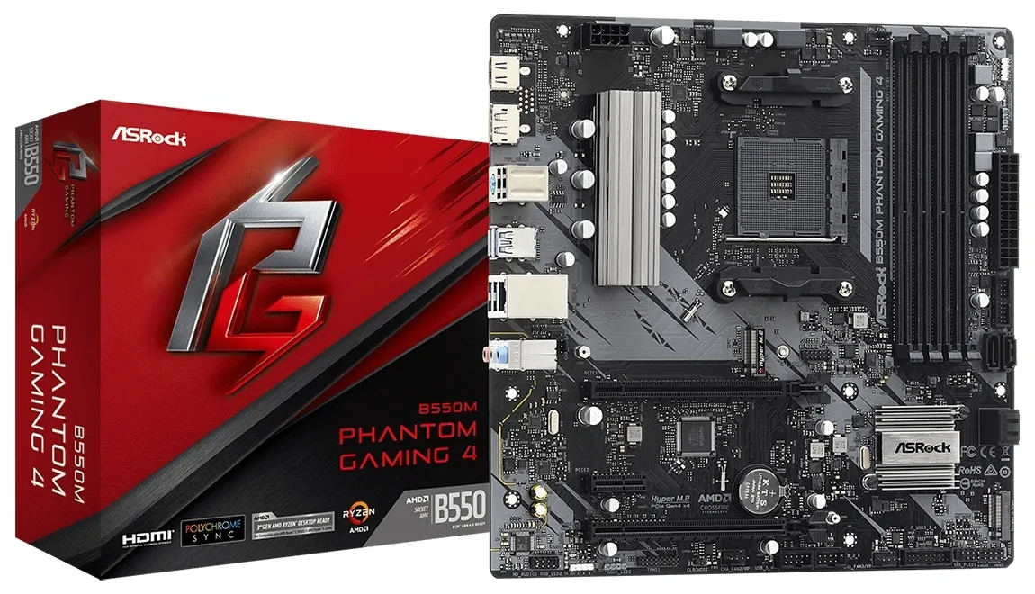 Placă de bază ASRock B550M PHANTOM GAMING 4, AM4, AMD B550, Micro-ATX
